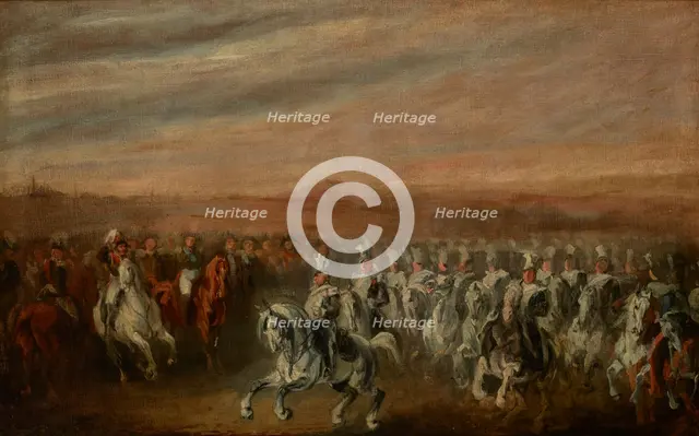Dwernicki at the Head of the 2nd Uhlan Regiment, before 1840, between 1840-1850. Creator: Piotr Michalowski.