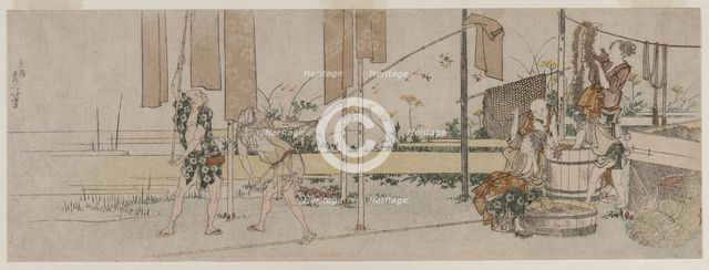 Dyers at Work, c. 1800. Creator: Katsushika Hokusai (Japanese, 1760-1849).