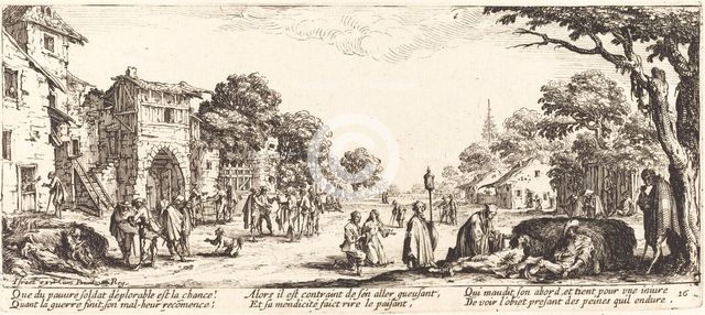 Dying Soldiers by the Roadside, c. 1633. Creator: Jacques Callot.