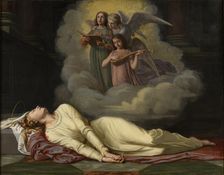 Dying Saint Cecilia hears a celestial concert, 1869. Creator: Guérin, Prosper (1838-1912)