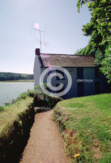 Dylan Thomas's boathouse, Laugharne, Carmarthenshire, Wales. Creator: Tony Evans.