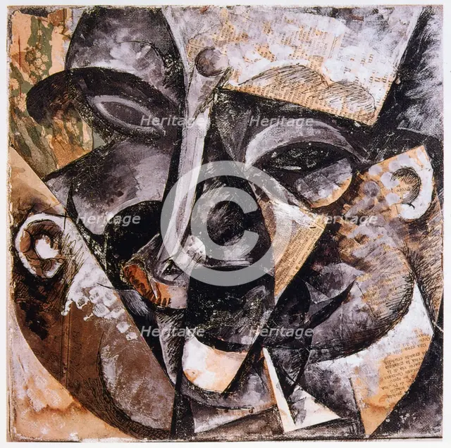 'Dynamism of a Man's Head', 1914. Artist: Umberto Boccioni