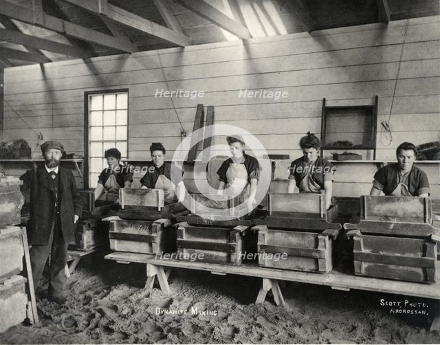 Dynamite mixing, Ardrossan, 1897. Artist: Anonymous  