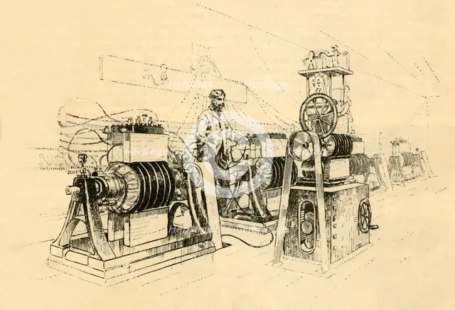 'Dynamo-Electric Machines, Worked by Steam, and Producing Magneto-Electricity', 1882. Creator: Unknown.
