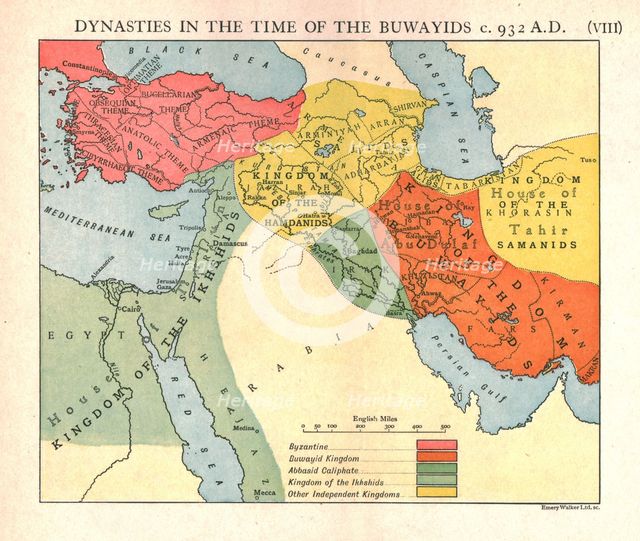 'Dynasties in the time of the Buwayids, circa 932 A.D.', c1915. Creator: Emery Walker Ltd.