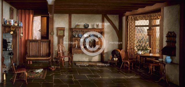 E-5: English Cottage Kitchen of the Queen Anne Period, 1702-14, United States, c. 1937. Creator: Narcissa Niblack Thorne.