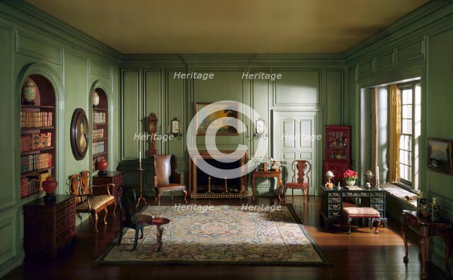 E-6: English Library of the Queen Anne Period, 1702-50, United States, c. 1937. Creator: Narcissa Niblack Thorne.