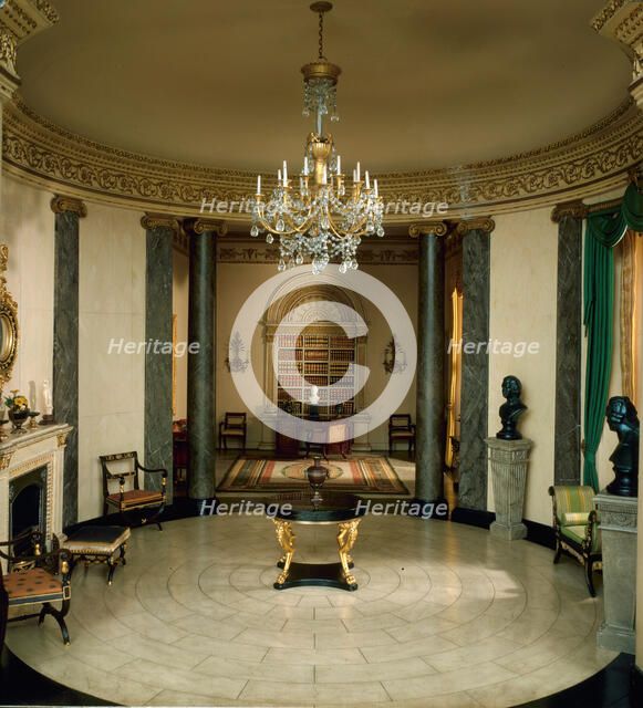 E-13: English Rotunda and Library of the Regency Period, 1810-20, United States, c. 1937. Creator: Narcissa Niblack Thorne.
