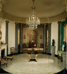 E-13: English Rotunda and Library of the Regency Period, 1810-20, United States, c. 1937. Creator: Narcissa Niblack Thorne