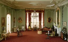 E-14: English Drawing Room of the Victorian Period, 1840-70, United States, c. 1937. Creator: Narcissa Niblack Thorne