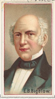 E. B. Bigelow, printer's sample for the World's Inventors souvenir album (A25) for Allen &..., 1888. Creator: Allen & Ginter