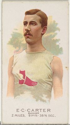 E.C. Carter, Runner, from World's Champions, Series 2 (N29) for Allen & Ginter Cigarettes,..., 1888. Creator: Allen & Ginter