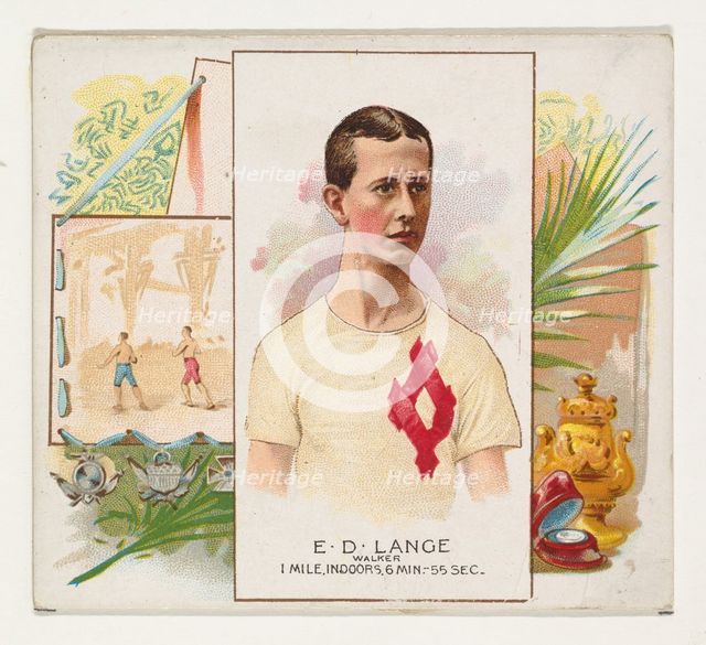 E.D. Lange, Walker, from World's Champions, Second Series (N43) for Allen & Ginter Cigaret..., 1888. Creator: Allen & Ginter.