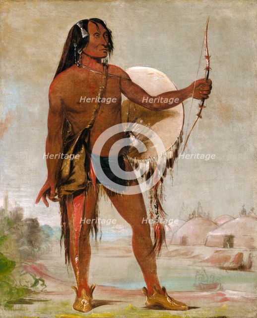 E'e-a-chín-che-a, Red Thunder, Son of Black Moccasin, 1832. Creator: George Catlin.