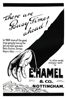 E. Hamel & Co. advert - There are busy times ahead! 1919