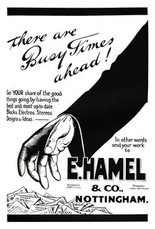 E. Hamel & Co. advert - There are busy times ahead! 1919
