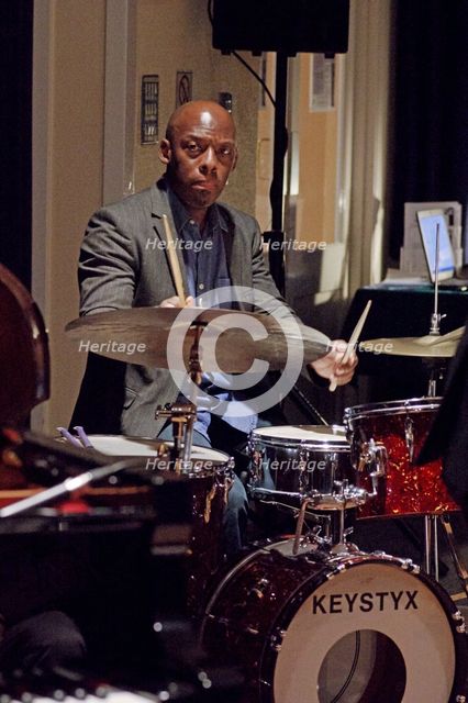 E.J. Strickland, Watermill Jazz Club, Dorking, Surrey, Nov 2015. Artist: Brian O'Connor.