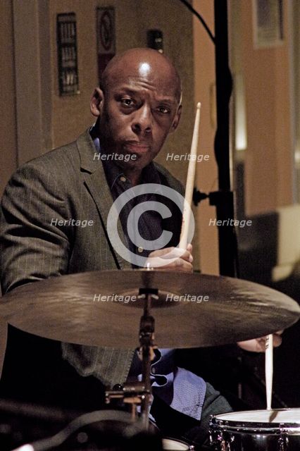 E.J. Strickland, Watermill Jazz Club, Dorking, Surrey, Nov 2015. Artist: Brian O'Connor.