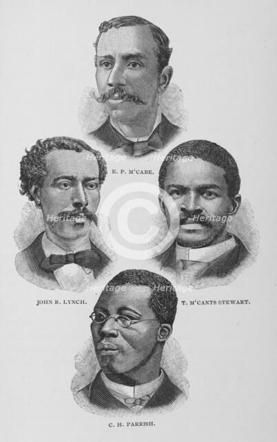 E. P. M'Cabe, John R. Lynch, T. M'Cants Stewart, C. H. Parrish, 1887. Creator: Unknown.