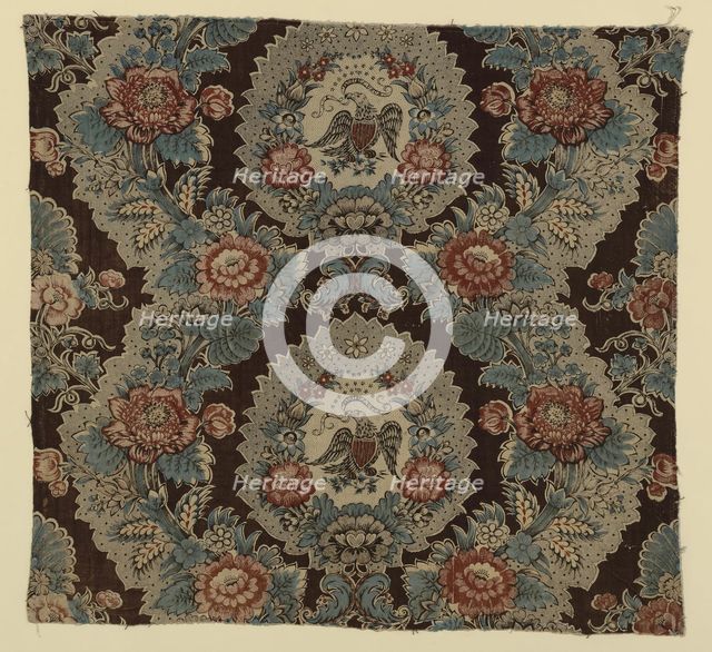 E Pluribus Unum (From the Many, One) (Furnishing Fabric), Manchester, 1825/35. Creator: Unknown.