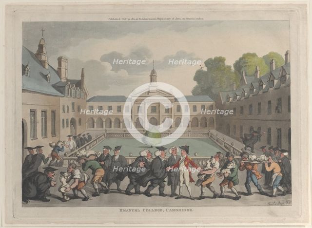 Emanuel College, Cambridge, October 31, 1811., October 31, 1811. Creator: Thomas Rowlandson.