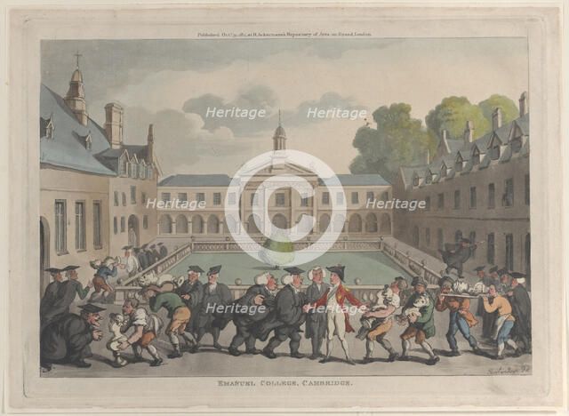 Emanuel College, Cambridge, October 31, 1811., October 31, 1811. Creator: Thomas Rowlandson.