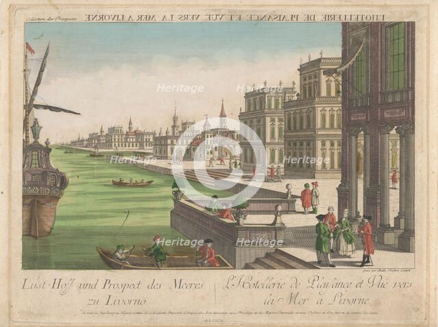 Embankment and view to the sea from Livorno, 1755-1779. Creator: Balthasar Friedrich Leizelt.