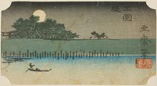 Embankment at Mimeguri (Mimeguri tsutsumi), section of a sheet from the series Cutouts..., 1852. Creator: Ando Hiroshige