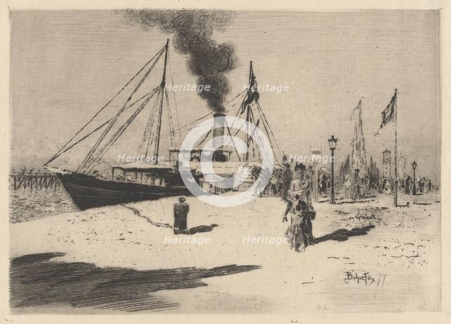 Embarcadere à Trouville (Wharf at Trouville), 1877. Creator: Felix Hilaire Buhot.