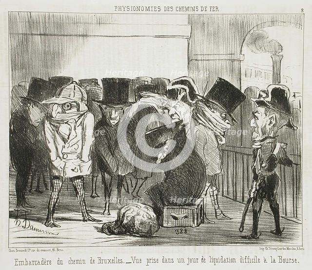Embarcadère du chemin de Bruxelles, 1852. Creator: Honore Daumier.