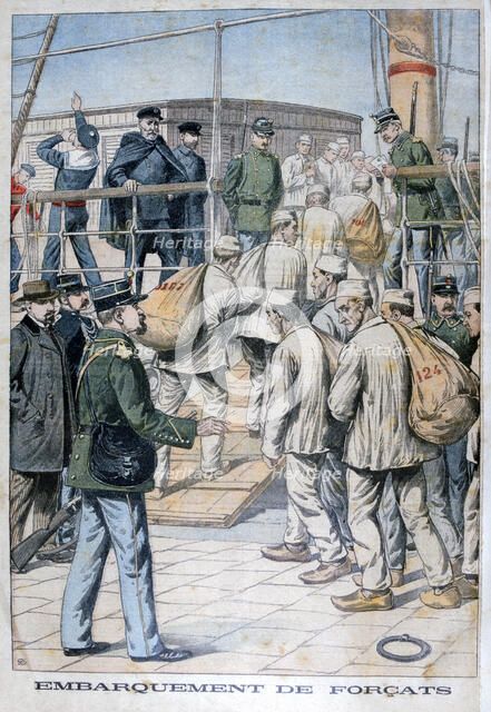 Embarkation of convicts for French Guiana, 1904. Artist: Unknown