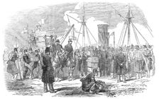 Embarkation of Arms, at Calais, on Friday, 1854. Creator: Unknown