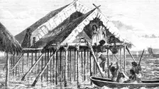 'Embarkation of Guajiros; A Visit to the Guajiro Indians of Maracaibo, Venezuela 1875. Creator: A Goering