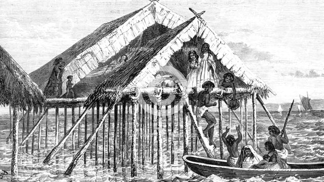 ''Embarkation of Guajiros; A Visit to the Guajiro Indians of Maracaibo, Venezuela', 1875. Creator: A Goering.