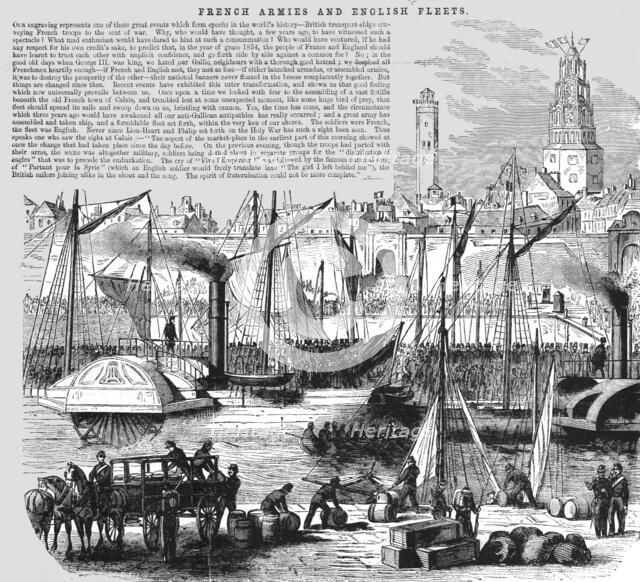 'Embarkation of French Troops on board English transport Ships', 1854. Creator: Unknown.