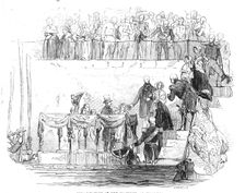 Embarkation of Her Majesty, at Woolwich, 1844. Creator: Ebenezer Landells
