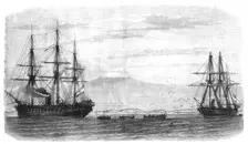 Embarkation of the body of the late Emperor Maximilian at Vera Cruz, Mexico, 1868. Creator: Unknown