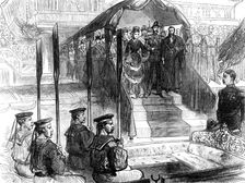 Embarkation of the Emperor of Russia at Gravesend, 1874. Creator: Unknown