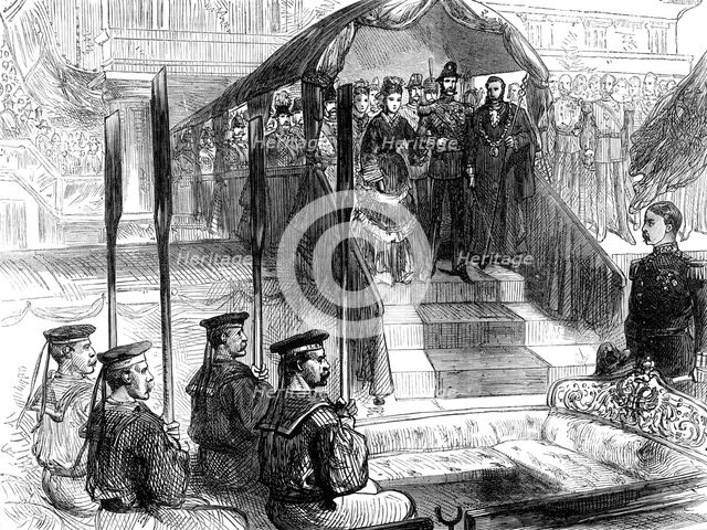 Embarkation of the Emperor of Russia at Gravesend, 1874. Creator: Unknown.