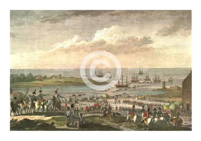 Embarkation of the English in Holland, 30 November 1799, (c1850). Artist: François-Louis Couché.