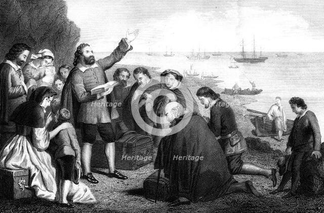Embarkation of the Pilgrim Fathers, 1620. Artist: Unknown