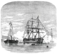 Embarkation of the Prince of Wales in H.M.S. "Hero" at Plymouth for Canada, 1860. Creator: Unknown