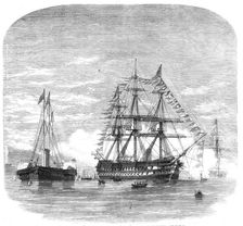 Embarkation of the Prince of Wales in H.M.S. "Hero" at Plymouth for Canada, 1860. Creator: Unknown