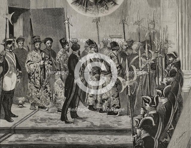 Embassy of the King of Annam to King Alfonso XII, Madrid, Spain, May 12, 1878.  Creator: Andrés Ovejero.