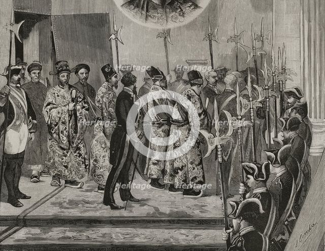 Embassy of the King of Annam to King Alfonso XII, Madrid, Spain, May 12, 1878.  Creator: Andrés Ovejero.