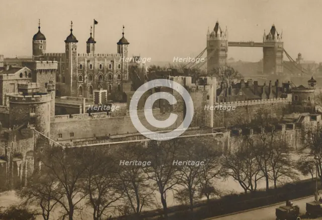 'Embattled Ramparts of the Tower of London Seen Tier on Tier from the Tall Warehouses of Tower Hill' Creator: Unknown.