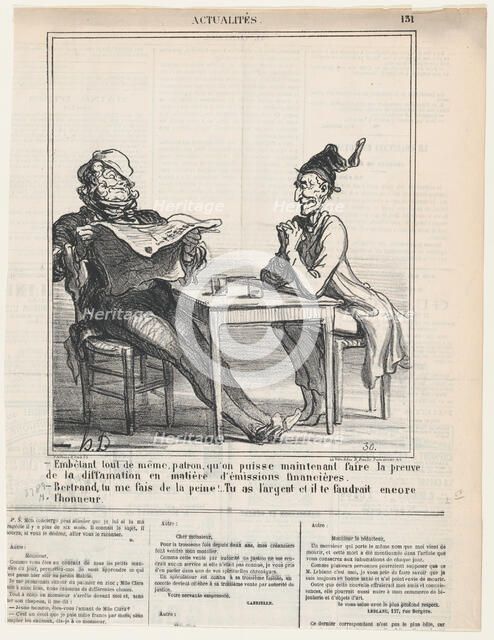 Embêtant tout de même, patron..., 1870. Creator: Honore Daumier.