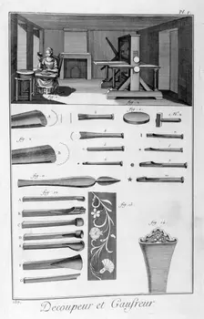 Embossed fabric maker, 1751-1777