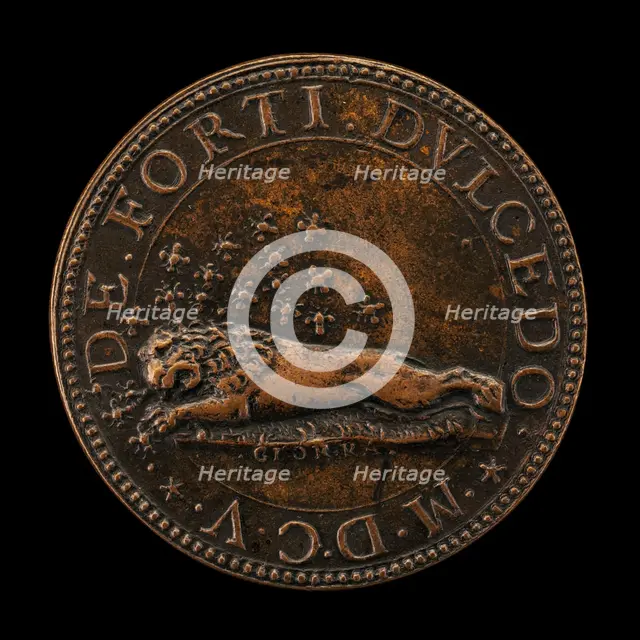 Emblem of Lion and Bees [reverse], 1605. Creator: Giorgio Rancetti.