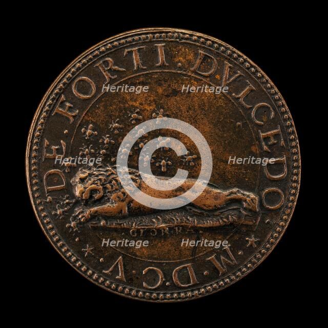 Emblem of Lion and Bees [reverse], 1605. Creator: Giorgio Rancetti.